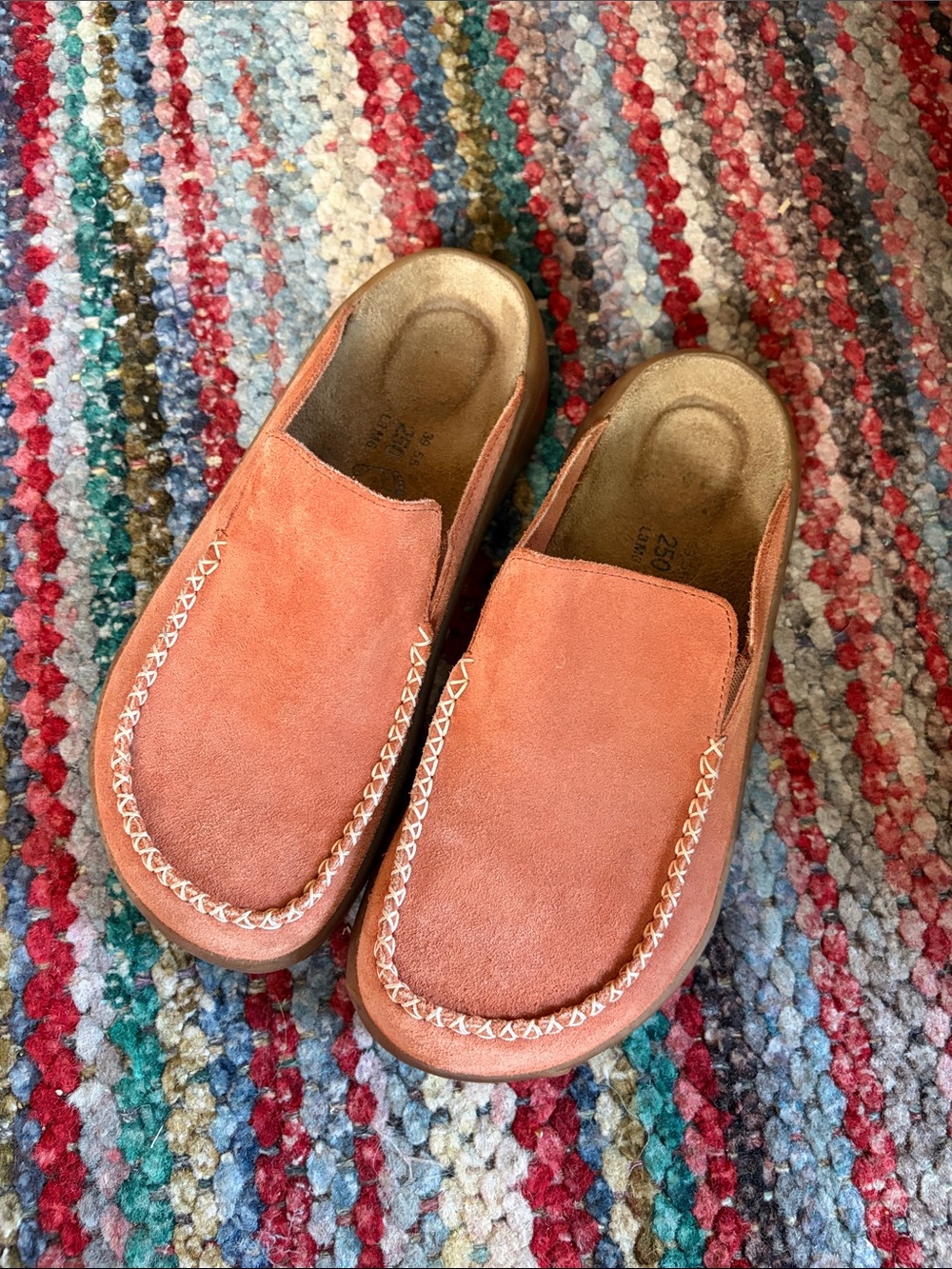 Birkenstock Tatami Soft Peach/Coral Suede Leather Clogs Size 39